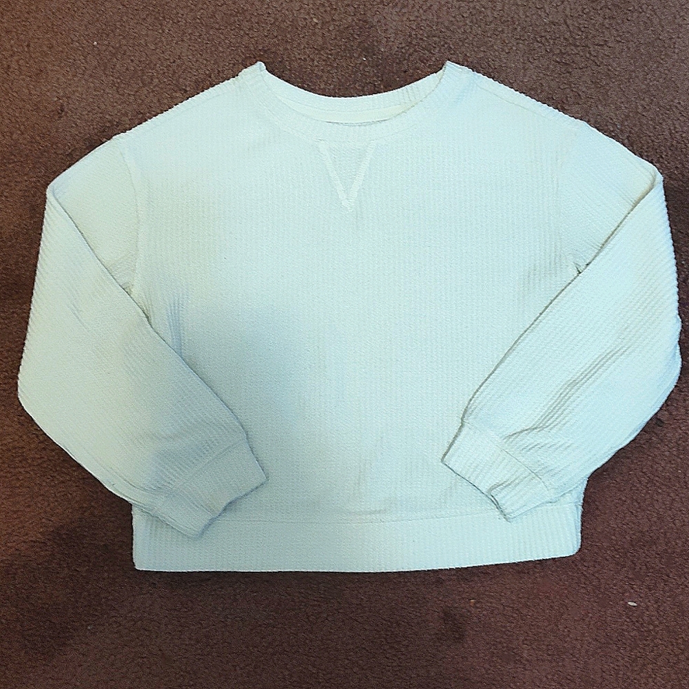Cat and Jack S(6-7), white, long sleeve, thermal sweater!